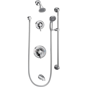image:imageMoen Commercial MDura Classic Brushed Nickel PosiTemp TubShower Trim Valve Required 15gpm T8343EP15CBNChrome