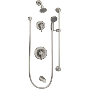 image:imageMoen Commercial MDura Classic Brushed Nickel PosiTemp TubShower Trim Valve Required 15gpm T8343EP15CBNClassic Brushed Nickel