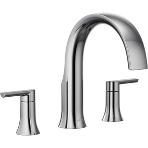 image:imageMoen Doux Chrome TwoHandle High Arc DeckMount Roman Tub Faucet Trim Valve Required TS983Chrome