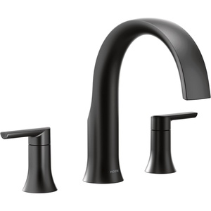 image:imageMoen Doux Chrome TwoHandle High Arc DeckMount Roman Tub Faucet Trim Valve Required TS983Matte Black
