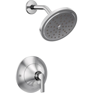 image:imageMoen Doux Matte Black PosiTemp Pressure Balancing Shower Trim Kit with 7Inch EcoPerformance Rainshower Valve Required TS2202EPBLChrome