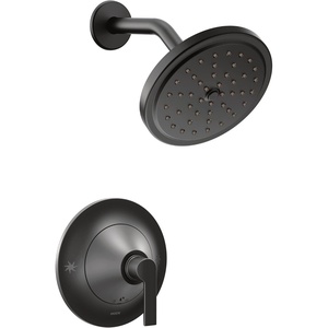 image:imageMoen Doux Matte Black PosiTemp Pressure Balancing Shower Trim Kit with 7Inch EcoPerformance Rainshower Valve Required TS2202EPBLMatte Black