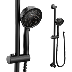 image:imageMoen EcoPerformance Chrome FourFunction Removable Handheld Showerhead with 69InchLong Hose and WallMounted Slide Bar 3667EPMatte Black