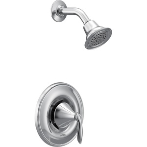 image:imageMoen Eva Brushed Nickel OneHandle PosiTemp Shower Trim Kit Featuring Shower Head and Shower Lever Handle Valve Required T2132BNChrome