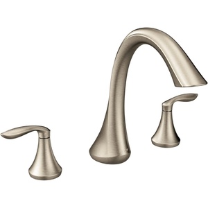 image:imageMoen Eva OilRubbed Bronze Transitional TwoHandle Deck Mount Roman Tub Faucet Trim Kit Valve Required T943ORBBrushed Nickel