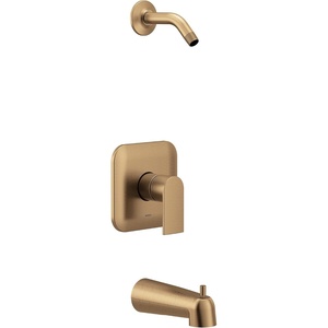 image:imageMoen Genta LX MCORE 2Series Shower Trim Kit with Handle Arm and Tub Spout Valve and Showerhead Required Chrome UT2473NHBronzed Gold