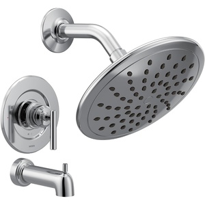image:imageMoen Gibson Chrome PosiTemp Pressure Balancing Modern Tub and Shower Trim with 8Inch Rainshower Valve Required T3003EPChrome