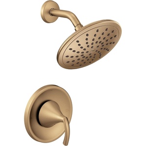 image:imageMoen Glyde Brushed Nickel Shower Only System with Rainshower Showerhead without Valve T2842EPBNBronzed Gold