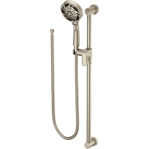 image:imageMoen Matte Black 5Function Massaging Handshower with Toggle Pause Includes 30Inch Slide Bar and 69Inch Hose 3670EPBLBrushed Nickel