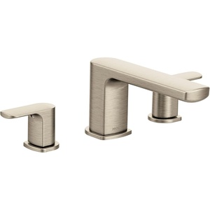 image:imageMoen Rizon Brushed Nickel TwoHandle Deck Mount Modern Roman Tub Faucet Trim Valve Required T935BNBrushed Nickel