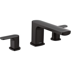image:imageMoen Rizon Brushed Nickel TwoHandle Deck Mount Modern Roman Tub Faucet Trim Valve Required T935BNMatte Black