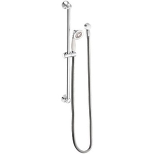 image:imageMoen S12107EPNL Weymouth Traditional EcoPerformance Handshower Handheld Shower with 30Inch Slide Bar and 69Inch Metal Hose Polished NickelPolished Nickel