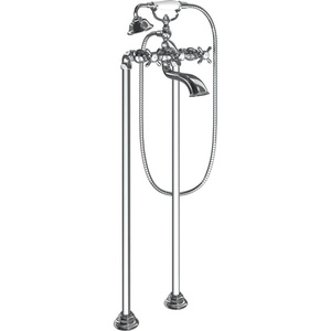 image:imageMoen S22105 Weymouth Two Handle Tub Filler with CrossHandles and Handshower ChromeChrome