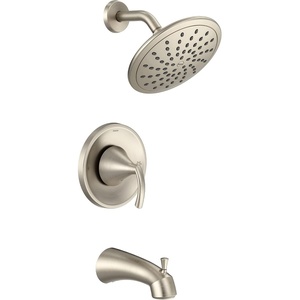 image:imageMoen T2843EP Glyde Tub Shower Faucet System with Rainshower Showerhead without Valve ChromeBrushed Nickel