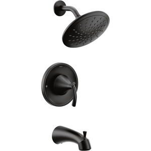 image:imageMoen T2843EP Glyde Tub Shower Faucet System with Rainshower Showerhead without Valve ChromeMatte Black