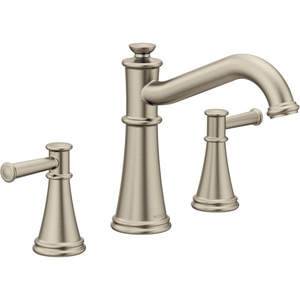image:imageMoen T9023 Belfield TwoHandle Deck Mounted Roman Tub Faucet Without Valve ChromeBrushed Nickel