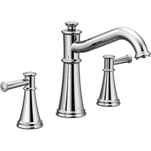image:imageMoen T9023 Belfield TwoHandle Deck Mounted Roman Tub Faucet Without Valve ChromeChrome