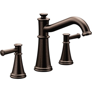 image:imageMoen T9023 Belfield TwoHandle Deck Mounted Roman Tub Faucet Without Valve ChromeOil Rubbed Bronze