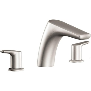 image:imageMoen T986 Method TwoHandle Low Arc Roman Tub Faucet without Valve ChromeBrushed Nickel