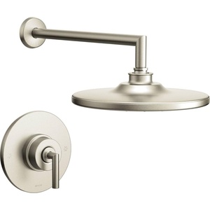 image:imageMoen TS22002BN Arris PosiTemp Pressure Balancing Modern Shower Trim Kit with 10Inch Rainshower Valve Required Brushed NickelBrushed Nickel