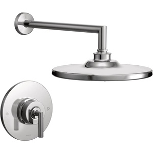 image:imageMoen TS22002BN Arris PosiTemp Pressure Balancing Modern Shower Trim Kit with 10Inch Rainshower Valve Required Brushed NickelChrome