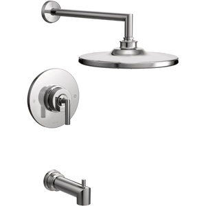 image:imageMoen TS22003EP Arris PosiTemp Pressure Balancing Modern Tub and Shower Trim Kit with 10Inch EcoPerformance Rainshower Valve Required ChromeChrome