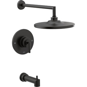 image:imageMoen TS22003EP Arris PosiTemp Pressure Balancing Modern Tub and Shower Trim Kit with 10Inch EcoPerformance Rainshower Valve Required ChromeMatte Black