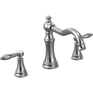 image:imageMoen TS22103BG Weymouth TwoHandle Roman Tub Faucet with Lever Handles Trim Kit Valve Required Brushed GoldChrome