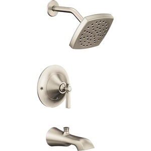 image:imageMoen TS2913EPBN Flara PosiTemp Pressure Balancing EcoPerformance Tub and Shower Trim Kit Valve Required Brushed NickelBrushed Nickel