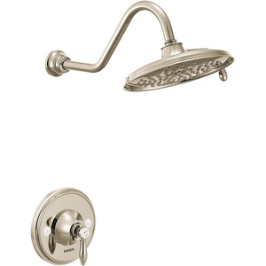 image:imageMoen TS32102NL Weymouth PosiTemp Shower Trim Kit Valve Required including 9Inch 2Spray EcoPerformance Rainshower Polished NickelPolished Nickel