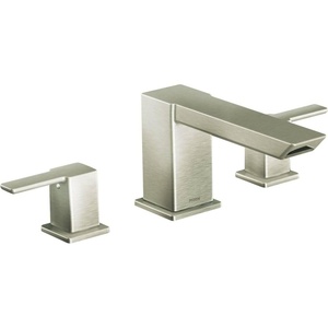 image:imageMoen TS903 90Degree TwoHandle Deck Mount Roman Tub Faucet Trim Kit Valve Required ChromeBrushed Nickel