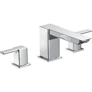 image:imageMoen TS903 90Degree TwoHandle Deck Mount Roman Tub Faucet Trim Kit Valve Required ChromeChrome