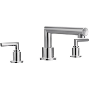 image:imageMoen TS93003BN Arris 2Handle Deck Mount Modern Roman Tub Faucet Trim Kit Valve Required Brushed NickelChrome