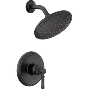 image:imageMoen UT2282EPBL Dartmoor MCORE 2Series 1Handle Shower Trim Kit with 8Inch Rainshower Valve Required Matte BlackMatte Black