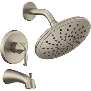 image:imageMoen UT2843EPBN Glyde MCORE 2Series 1Handle Tub and Shower Trim Kit Valve Required Brushed NickelBrushed Nickel
