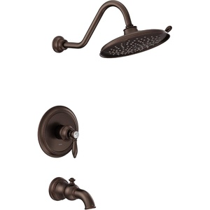 image:imageMoen UTS232104EPBN Weymouth MCORE 2Series 1Handle Tub and Shower Trim Kit Valve Required Brushed NickelOil Rubbed Bronze