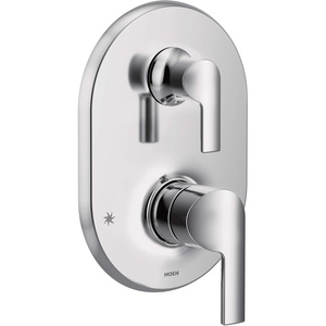 image:imageMoen UTS2611BL Doux MCORE 3Series 2Handle Shower Trim with Integrated Transfer Valve Valve Required Matte BlackChrome