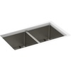 image:imageMoen Prep 18Gauge Stainless Steel Dual Mount 33 x 22 x 9 Double Bowl Kitchen Sink with Bottom Grids Included GS182072BDouble Bowl