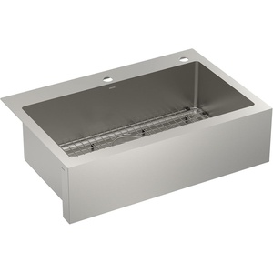 image:imageMoen Prep 18Gauge Stainless Steel Dual Mount 33 x 22 x 9 Double Bowl Kitchen Sink with Bottom Grids Included GS182072BFarmhouse
