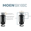 image:imageMoen GX100C Chef Series 1 HP Continuous Feed Garbage Disposal with Sound Reduction Disposer Power Cord Included1 HP