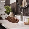 image:imageMoen 84516BZG Findlay Bronzed Gold SingleHandle Bathroom FaucetSpot Resist Brushed Nickel