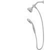 image:imageMoen 8Function Combo Shower Head with Handheld Shower Head and Hose 3Way Diverter Wall Mount Dual Shower Head Chrome 280C1Chrome
