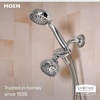 image:imageMoen 8Function Combo Shower Head with Handheld Shower Head and Hose 3Way Diverter Wall Mount Dual Shower Head Chrome 280C1Chrome