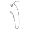 image:imageMoen 8Function Combo Shower Head with Handheld Shower Head and Hose 3Way Diverter Wall Mount Dual Shower Head Chrome 280C1Chrome