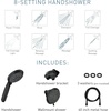image:imageMoen 8Function Combo Shower Head with Handheld Shower Head and Hose 3Way Diverter Wall Mount Dual Shower Head Chrome 280C1Matte Black