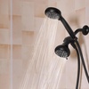 image:imageMoen 8Function Combo Shower Head with Handheld Shower Head and Hose 3Way Diverter Wall Mount Dual Shower Head Chrome 280C1Matte Black
