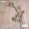 image:imageMoen 8Function Combo Shower Head with Handheld Shower Head and Hose 3Way Diverter Wall Mount Dual Shower Head Chrome 280C1Spot Resist Brushed Nickel