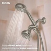 image:imageMoen 8Function Combo Shower Head with Handheld Shower Head and Hose 3Way Diverter Wall Mount Dual Shower Head Chrome 280C1Spot Resist Brushed Nickel