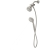 image:imageMoen 8Function Combo Shower Head with Handheld Shower Head and Hose 3Way Diverter Wall Mount Dual Shower Head Chrome 280C1Spot Resist Brushed Nickel