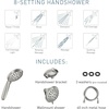 image:imageMoen 8Function Combo Shower Head with Handheld Shower Head and Hose 3Way Diverter Wall Mount Dual Shower Head Chrome 280C1Spot Resist Brushed Nickel